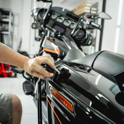 The process of nano coating motorcycle - Sarasota Florida